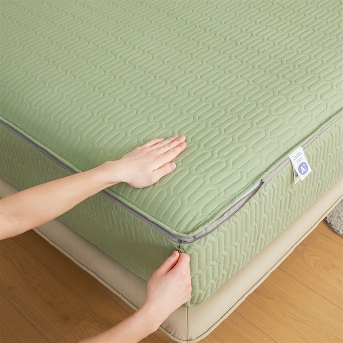 91家纺网 家纺一手货源 找家纺 伊人坊 2025新款水洗棉六面全包床笠床垫保护套 升级款-抹茶绿