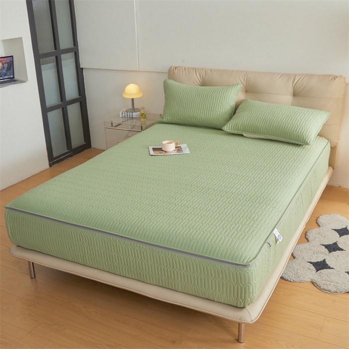 91家纺网 家纺一手货源 找家纺 伊人坊 2025新款水洗棉六面全包床笠床垫保护套 升级款-抹茶绿