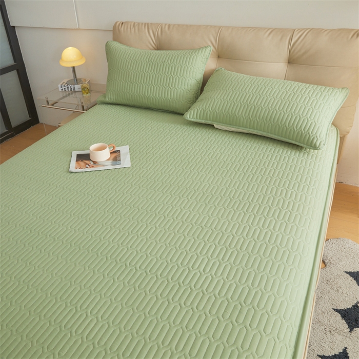 91家纺网 家纺一手货源 找家纺 伊人坊 2025新款水洗棉六面全包床笠床垫保护套 升级款-抹茶绿