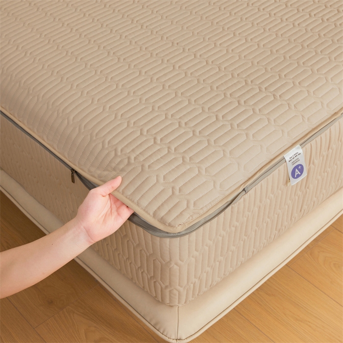 91家纺网 家纺一手货源 找家纺 伊人坊 2025新款水洗棉六面全包床笠床垫保护套 升级款-浅驼色