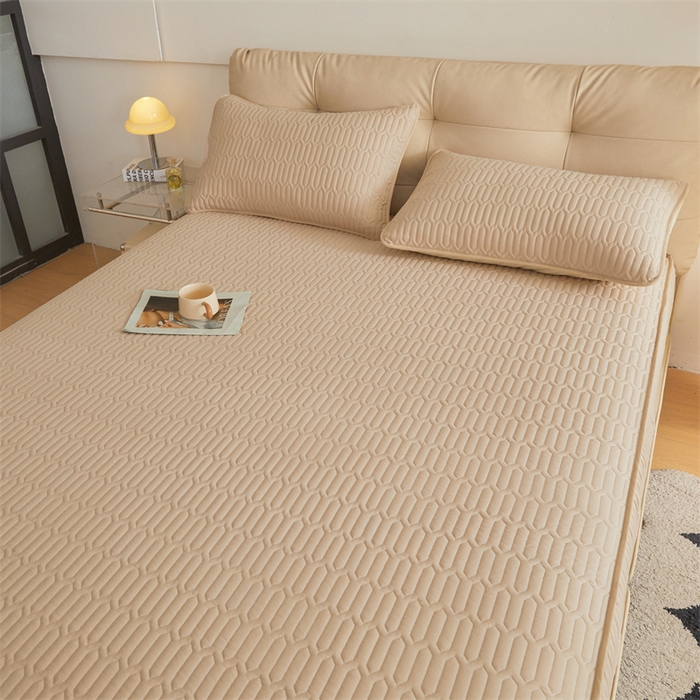 91家纺网 家纺一手货源 找家纺 伊人坊 2025新款水洗棉六面全包床笠床垫保护套 升级款-浅驼色