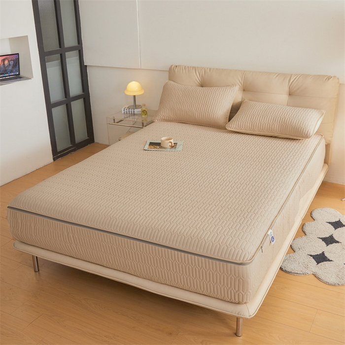 91家纺网 家纺一手货源 找家纺 伊人坊 2025新款水洗棉六面全包床笠床垫保护套 升级款-浅驼色