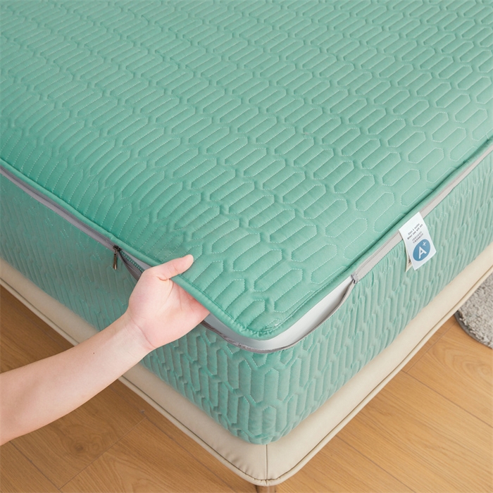 91家纺网 家纺一手货源 找家纺 伊人坊 2025新款水洗棉六面全包床笠床垫保护套 升级款-清水绿