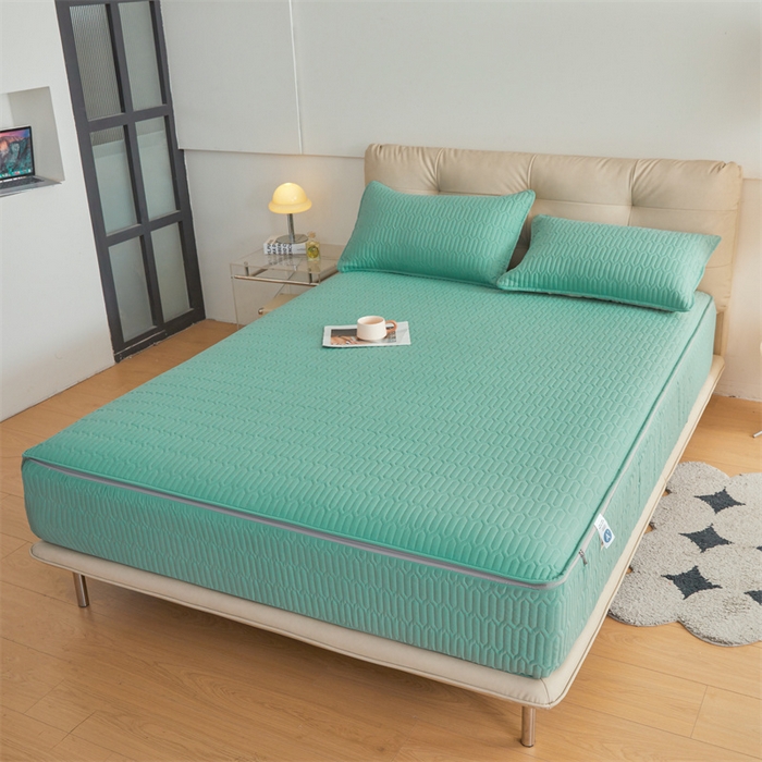 91家纺网 家纺一手货源 找家纺 伊人坊 2025新款水洗棉六面全包床笠床垫保护套 升级款-清水绿