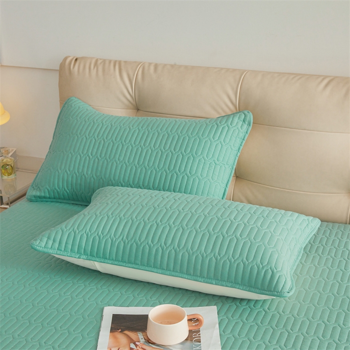 91家纺网 家纺一手货源 找家纺 伊人坊 2025新款水洗棉六面全包床笠床垫保护套 升级款-清水绿