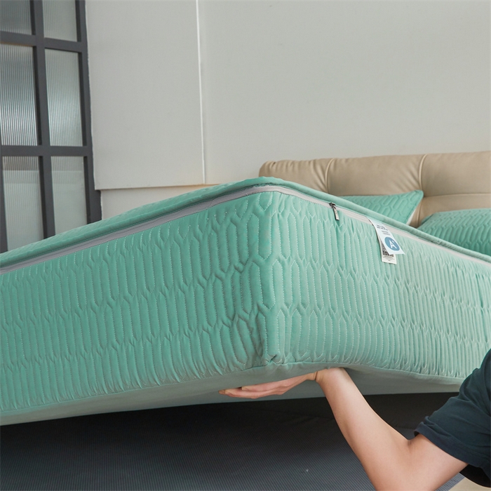 91家纺网 家纺一手货源 找家纺 伊人坊 2025新款水洗棉六面全包床笠床垫保护套 升级款-清水绿