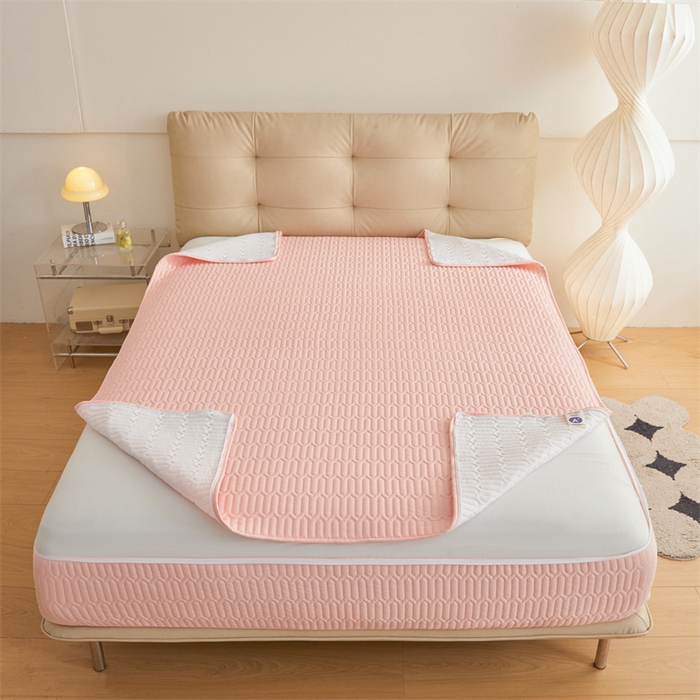 91家纺网 家纺一手货源 找家纺 伊人坊 2025新款水洗棉六面全包床笠床垫保护套 升级款-樱花粉