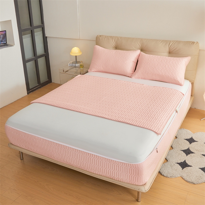 91家纺网 家纺一手货源 找家纺 伊人坊 2025新款水洗棉六面全包床笠床垫保护套 升级款-樱花粉