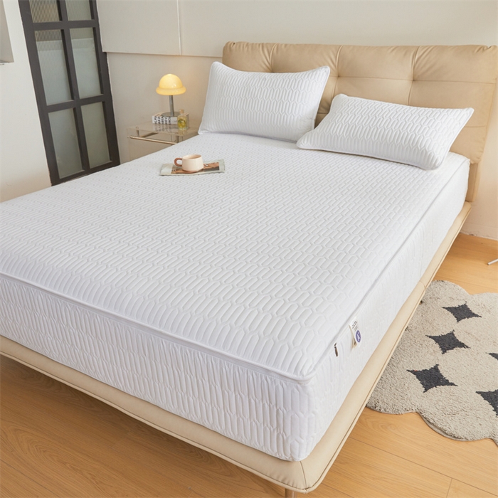 91家纺网 家纺一手货源 找家纺 伊人坊 2025新款水洗棉六面全包床笠床垫保护套 升级款-珍珠白