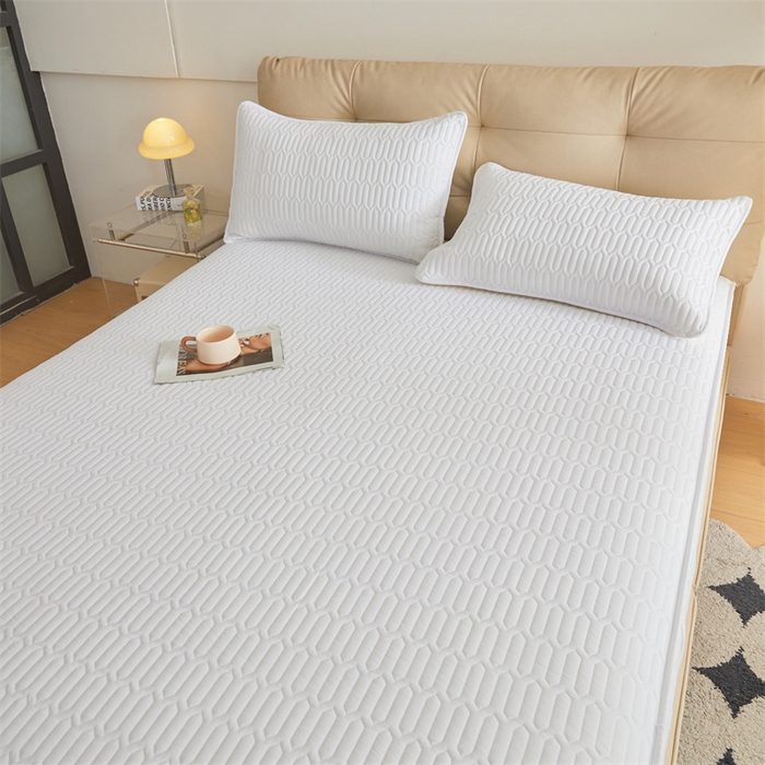 91家纺网 家纺一手货源 找家纺 伊人坊 2025新款水洗棉六面全包床笠床垫保护套 升级款-珍珠白