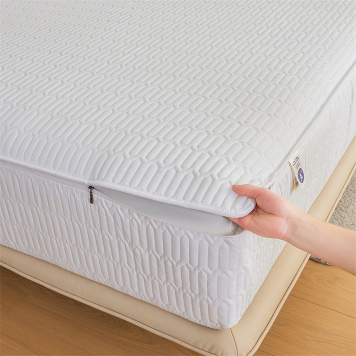 91家纺网 家纺一手货源 找家纺 伊人坊 2025新款水洗棉六面全包床笠床垫保护套 升级款-珍珠白