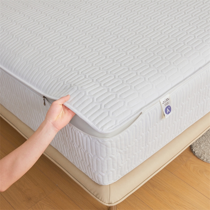 91家纺网 家纺一手货源 找家纺 伊人坊 2025新款水洗棉六面全包床笠床垫保护套 升级款-珍珠白