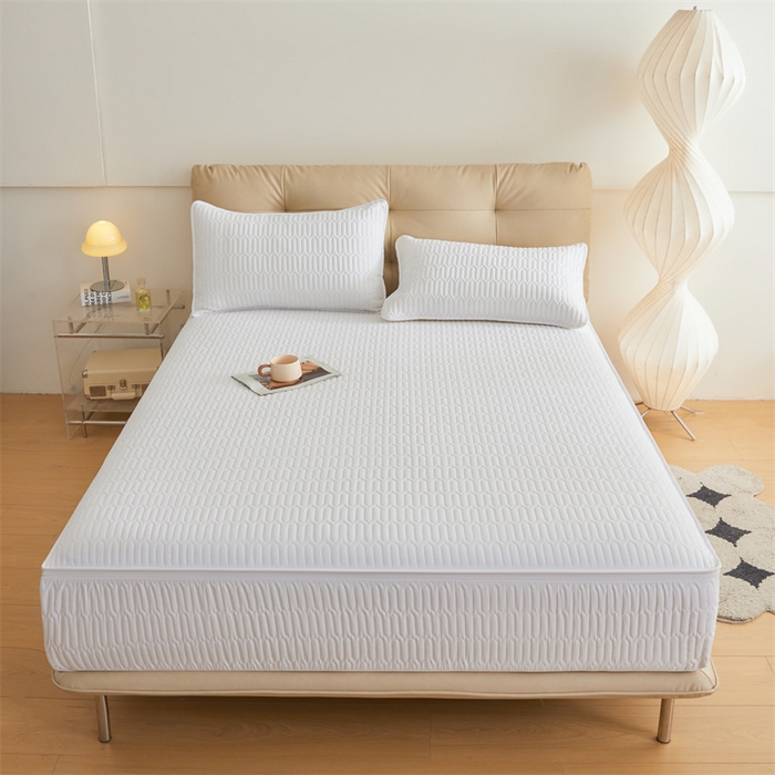 91家纺网 家纺一手货源 找家纺 伊人坊 2025新款水洗棉六面全包床笠床垫保护套 升级款-珍珠白