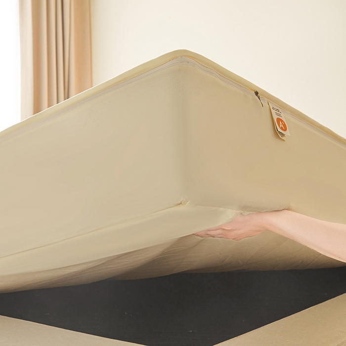 91家纺网 家纺一手货源 找家纺 伊人坊 2025新款水洗棉六面全包床笠床垫保护套 普通款-米色