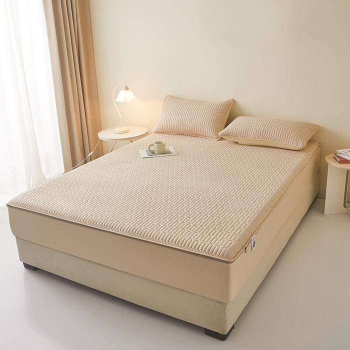 91家纺网 家纺一手货源 找家纺 伊人坊 2025新款水洗棉六面全包床笠床垫保护套 普通款-浅驼色