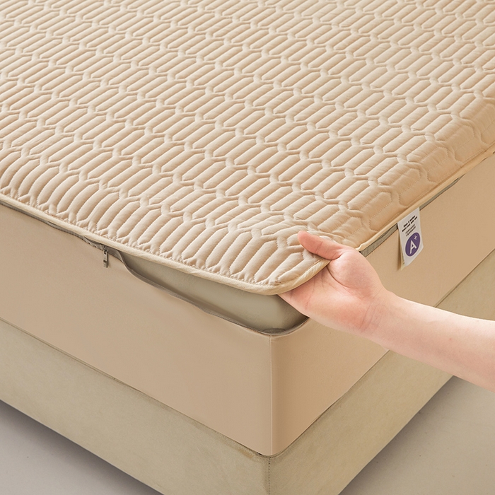 91家纺网 家纺一手货源 找家纺 伊人坊 2025新款水洗棉六面全包床笠床垫保护套 普通款-浅驼色