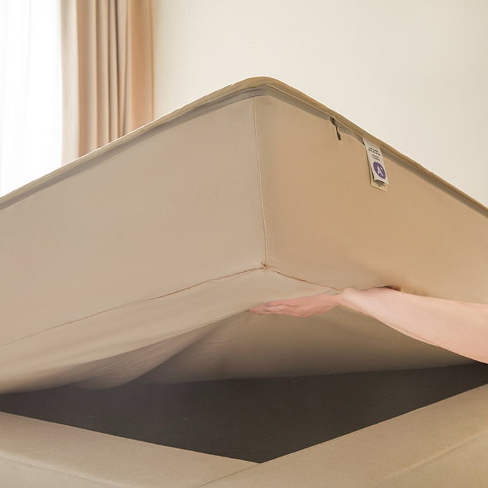 91家纺网 家纺一手货源 找家纺 伊人坊 2025新款水洗棉六面全包床笠床垫保护套 普通款-浅驼色