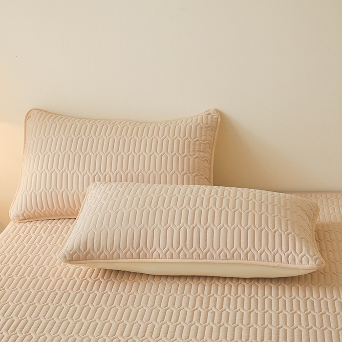 91家纺网 家纺一手货源 找家纺 伊人坊 2025新款水洗棉六面全包床笠床垫保护套 普通款-浅驼色