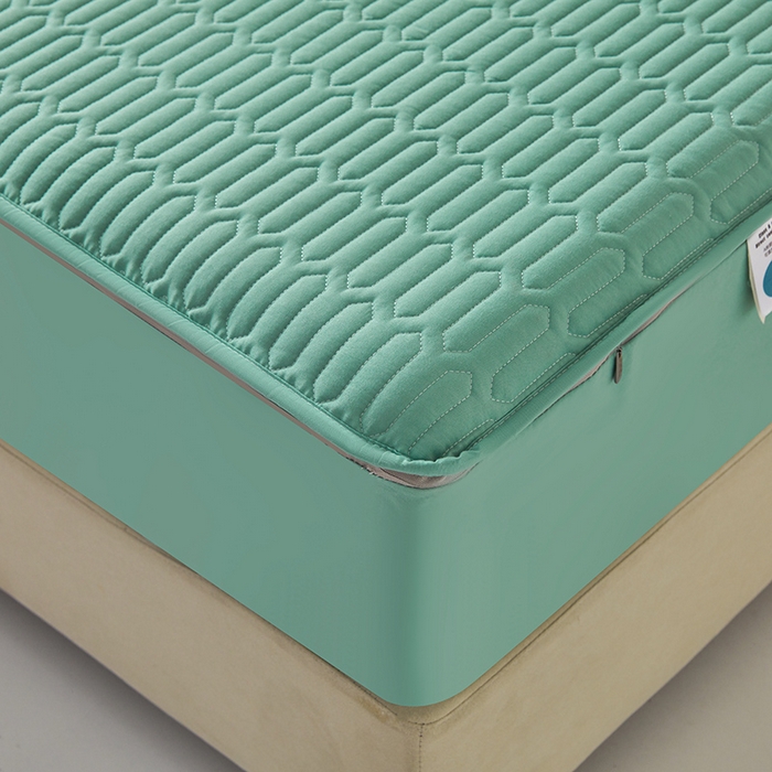 91家纺网 家纺一手货源 找家纺 伊人坊 2025新款水洗棉六面全包床笠床垫保护套 普通款-清水绿