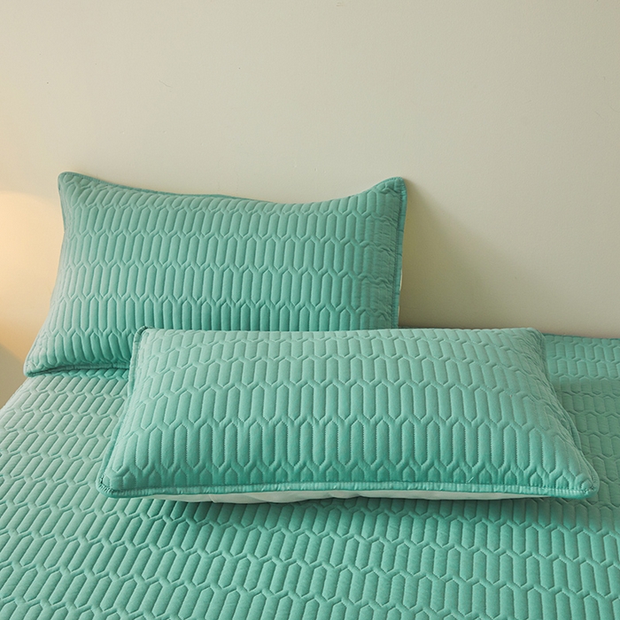 91家纺网 家纺一手货源 找家纺 伊人坊 2025新款水洗棉六面全包床笠床垫保护套 普通款-清水绿