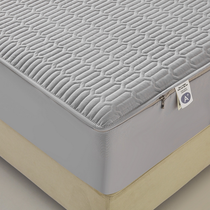 91家纺网 家纺一手货源 找家纺 伊人坊 2025新款水洗棉六面全包床笠床垫保护套 普通款-素雅灰