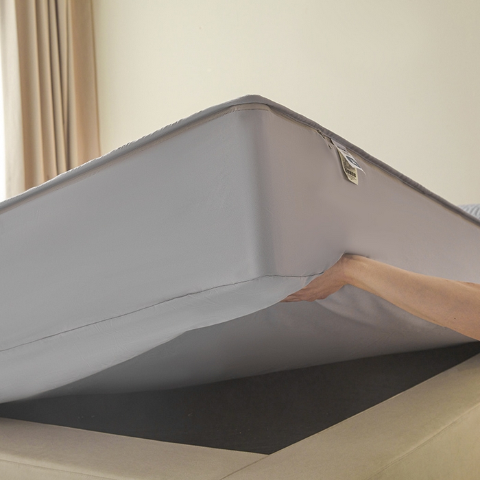 91家纺网 家纺一手货源 找家纺 伊人坊 2025新款水洗棉六面全包床笠床垫保护套 普通款-素雅灰