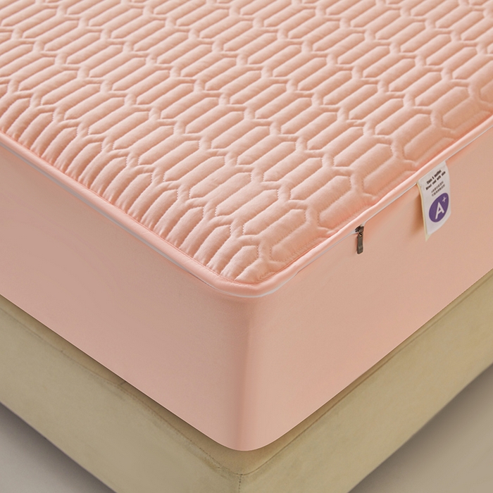 91家纺网 家纺一手货源 找家纺 伊人坊 2025新款水洗棉六面全包床笠床垫保护套 普通款-樱花粉