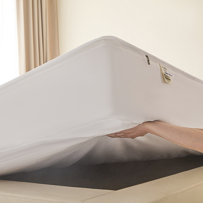 91家纺网 家纺一手货源 找家纺 伊人坊 2025新款水洗棉六面全包床笠床垫保护套 普通款-珍珠白