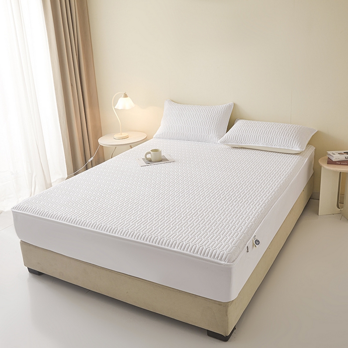 91家纺网 家纺一手货源 找家纺 伊人坊 2025新款水洗棉六面全包床笠床垫保护套 普通款-珍珠白