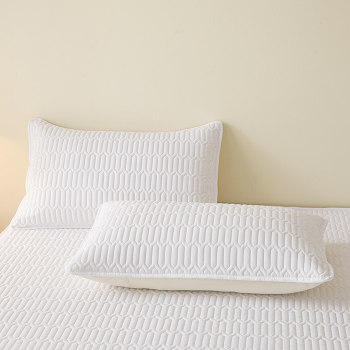 91家纺网 家纺一手货源 找家纺 伊人坊 2025新款水洗棉六面全包床笠床垫保护套 普通款-珍珠白