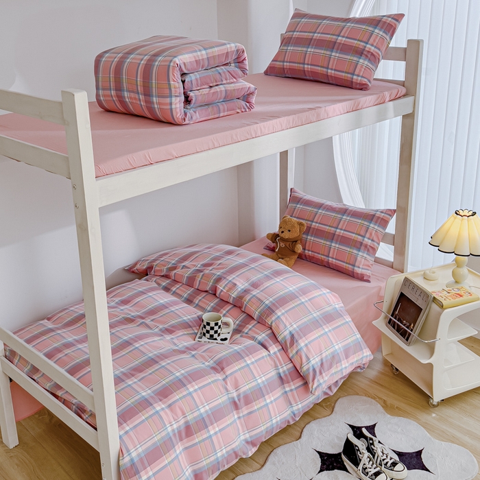 91家纺网 家纺一手货源 找家纺 （总）久典家居 2025A类全棉色织水洗棉学生款三件套