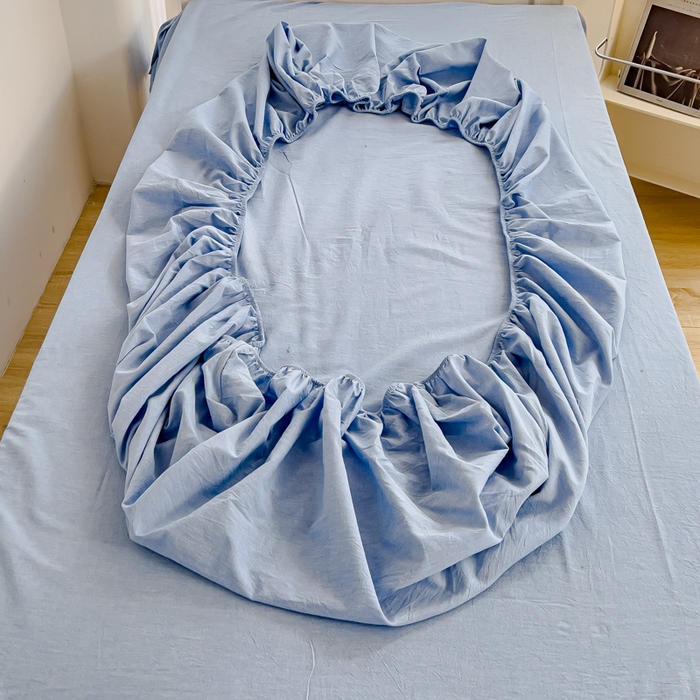 久典家居 2025A类全棉色织水洗棉学生款三件套 浅水蓝