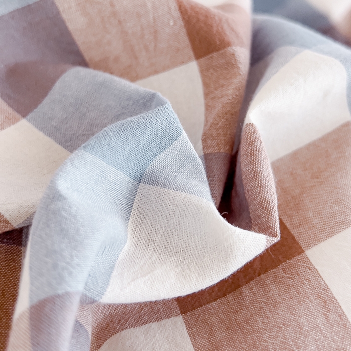 91家纺网 家纺一手货源 找家纺 久典家居 2025A类全棉色织水洗棉学生款三件套 中格蓝