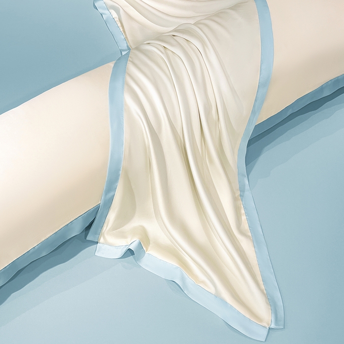 91家纺网 家纺一手货源 找家纺 （总）梦舒羽 2025新款水洗真丝宽边双人枕套