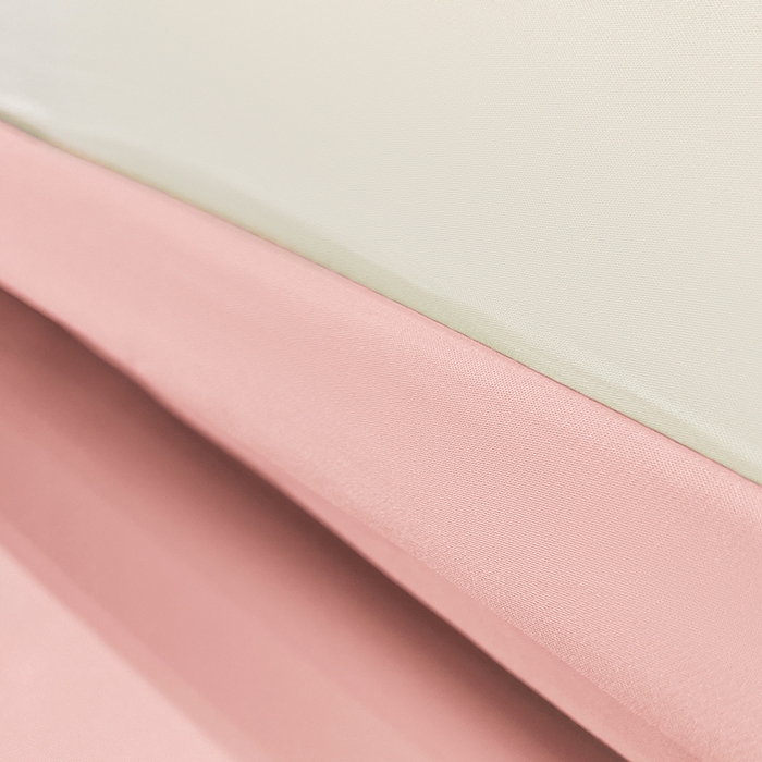 91家纺网 家纺一手货源 找家纺 梦舒羽 2025新款水洗真丝宽边双人枕套 奶油浅粉