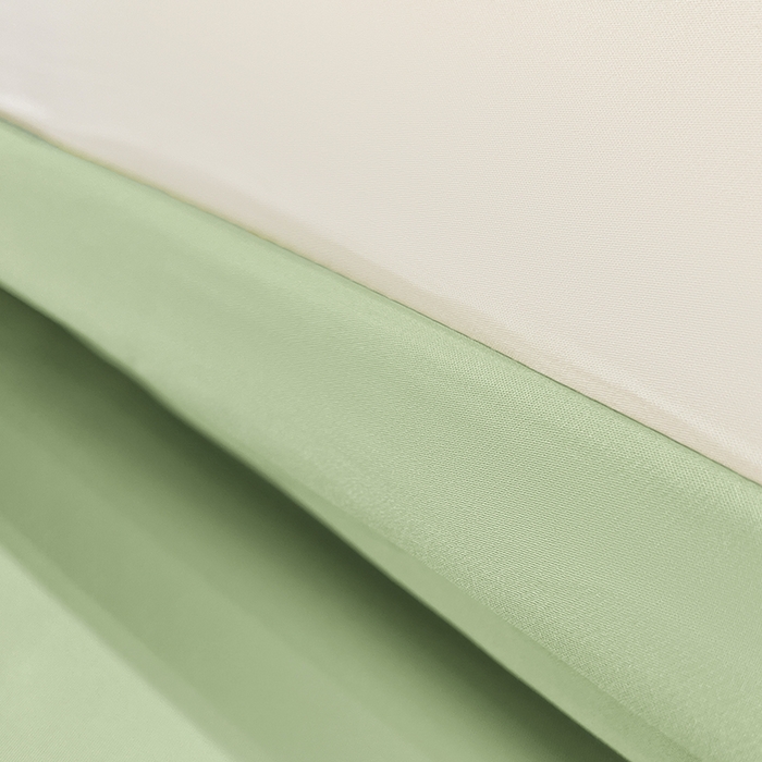 91家纺网 家纺一手货源 找家纺 梦舒羽 2025新款水洗真丝宽边双人枕套 奶油浅绿