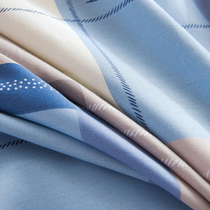 91家纺网 家纺一手货源 找家纺 鑫宇2025新款13372全棉学生宿舍上下铺三件套床单款床笠款可定制 米拉之城-蓝