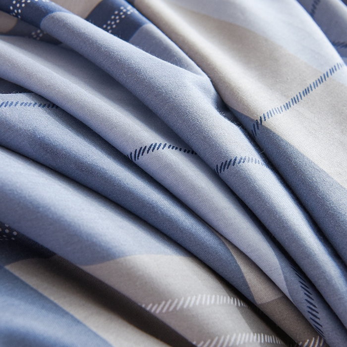 91家纺网 家纺一手货源 找家纺 鑫宇2025新款13372全棉学生宿舍上下铺三件套床单款床笠款可定制 米拉之城-灰