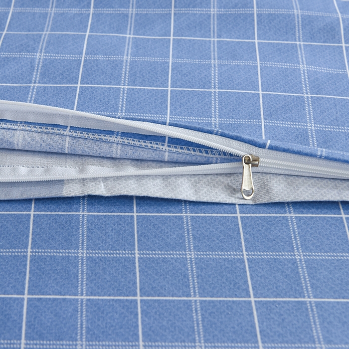 91家纺网 家纺一手货源 找家纺 鑫宇2025新款13372全棉学生宿舍上下铺三件套床单款床笠款可定制 向往生活-蓝