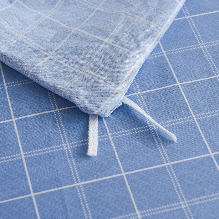 91家纺网 家纺一手货源 找家纺 鑫宇2025新款13372全棉学生宿舍上下铺三件套床单款床笠款可定制 向往生活-蓝