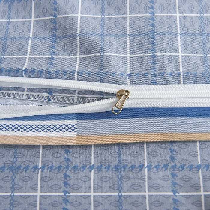 91家纺网 家纺一手货源 找家纺 鑫宇2025新款13372全棉学生宿舍上下铺三件套床单款床笠款可定制 夏曲-蓝