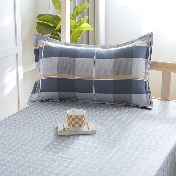 91家纺网 家纺一手货源 找家纺 鑫宇2025新款13372全棉学生宿舍上下铺三件套床单款床笠款可定制 夏曲-灰