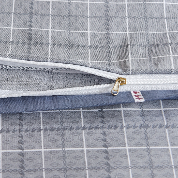 91家纺网 家纺一手货源 找家纺 鑫宇2025新款13372全棉学生宿舍上下铺三件套床单款床笠款可定制 夏曲-灰