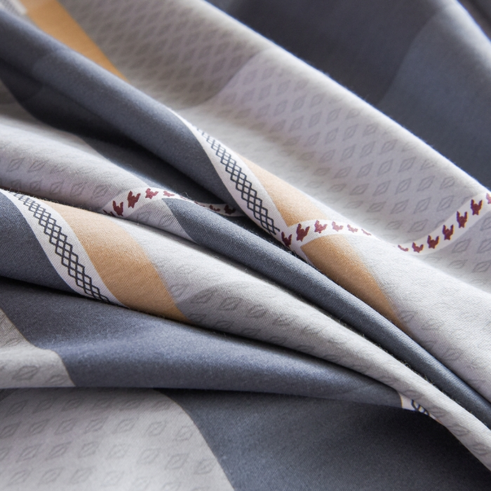 91家纺网 家纺一手货源 找家纺 鑫宇2025新款13372全棉学生宿舍上下铺三件套床单款床笠款可定制 夏曲-灰