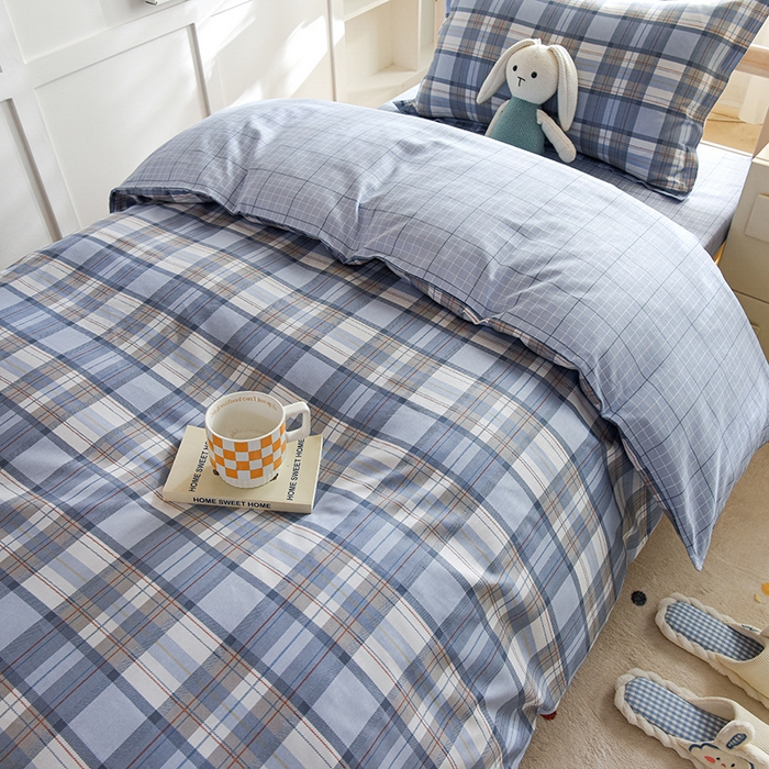 91家纺网 家纺一手货源 找家纺 鑫宇2025新款13372全棉学生宿舍上下铺三件套床单款床笠款可定制 梦的启航-灰