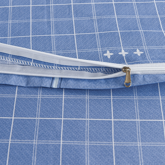 91家纺网 家纺一手货源 找家纺 鑫宇2025新款13372全棉学生宿舍上下铺三件套床单款床笠款可定制 新都时尚-蓝