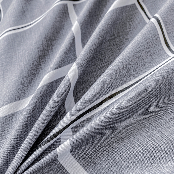 91家纺网 家纺一手货源 找家纺 鑫宇2025新款13372全棉学生宿舍上下铺三件套床单款床笠款可定制 格韵-灰