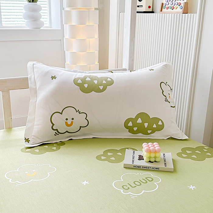 91家纺网 家纺一手货源 找家纺 鑫宇2025新款13372全棉学生宿舍上下铺三件套床单款床笠款可定制 浮云