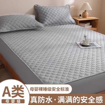 宇淳国际 2025新款水洗棉防水床笠 浅灰