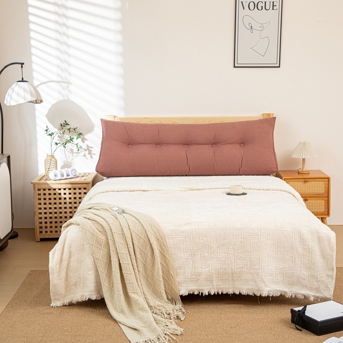 91家纺网 家纺一手货源 找家纺 沐沐家纺 2026春夏新款灯芯绒三角大靠背 胭脂红